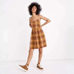 Madewell Plaid Babydoll Cami Dress Size Small